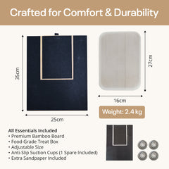 Bamboo Dog Nail Scratch Board with Treat Box