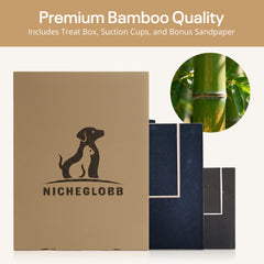 Bamboo Dog Nail Scratch Board with Treat Box